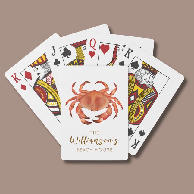 Crab Beach House Family Casinokort (Crab illustrated family playing cards)
