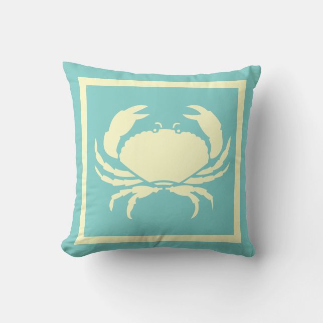 CRAB,benvit på blå kuddar (Framsida)