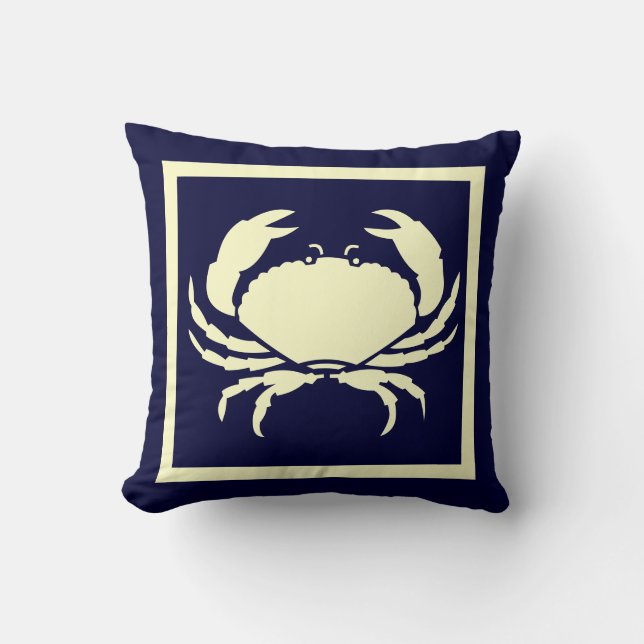 CRAB,benvit på marinkuddar Kudde (Framsida)