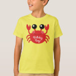 Crab Birthday Boy Cute Tecknad Kids T-Shirt<br><div class="desc">Fira ditt barns födelsedag,  med den här vackra strandens födelsedagsfest!  Underbar för ett temaparty i sommar,  strand firande,  eller bara ett barn som kärlek krabbar!  Underbar för en första födelsedag party för ett baby också!</div>