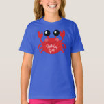 Crab Birthday Girl Cute Tecknad Kids T-Shirt<br><div class="desc">Fira ditt barns födelsedag,  med den här vackra strandens födelsedagsfest!  Underbar för ett temaparty i sommar,  strand firande,  eller bara ett barn som kärlek krabbar!  Underbar för en första födelsedag party för ett baby också!</div>