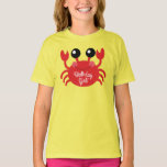 Crab Birthday Girl Cute Tecknad Kids T Shirt<br><div class="desc">Fira ditt barns födelsedag,  med den här vackra strandens födelsedagsfest!  Underbar för ett temaparty i sommar,  strand firande,  eller bara ett barn som kärlek krabbar!  Underbar för en första födelsedag party för ett baby också!</div>