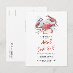 Crab Boil Family Summer Seafood Party Meddelande Vykort