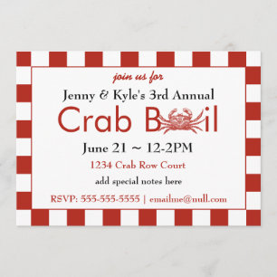 Crab Boil-inbjudningar Inbjudningar