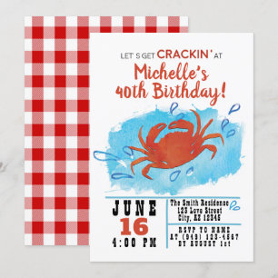 Crab Boil Nautical Birthday bjudande Inbjudningar