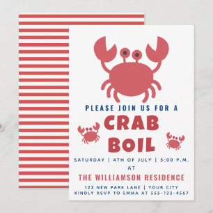 Crab Boil   Sommaren Party / 4 juli Inbjudningar