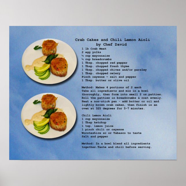 Crab Cakes Recipe Poster (Framsidan)