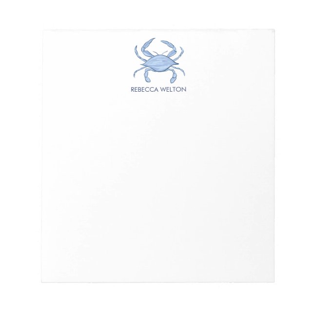 Crab Coastal Chic Note Pad Anteckningsblock (Framsida)