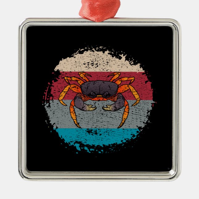 Crab Crabbing Retro Julgransprydnad Metall (Framsidan)