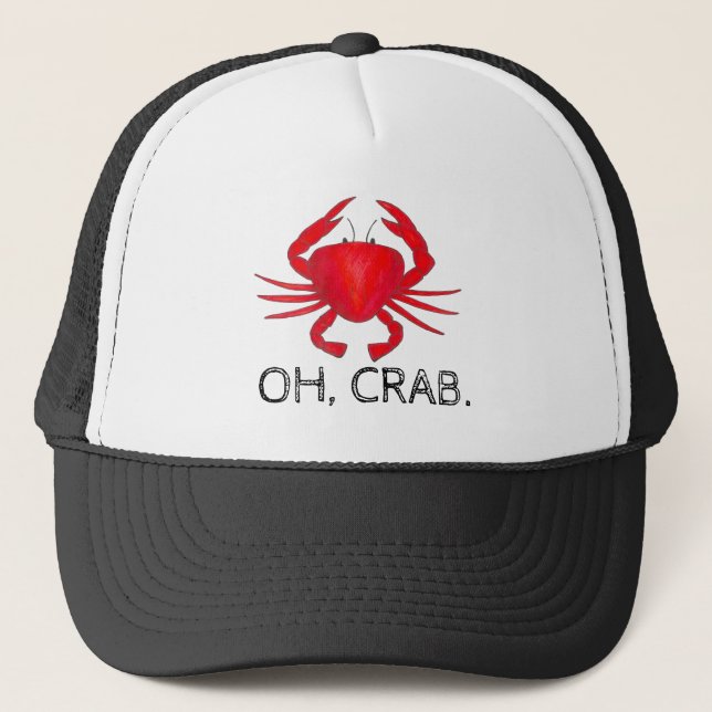 Crab (Crap) Red Baltimore Maryland Crabs Hat Truckerkeps (Framsida)