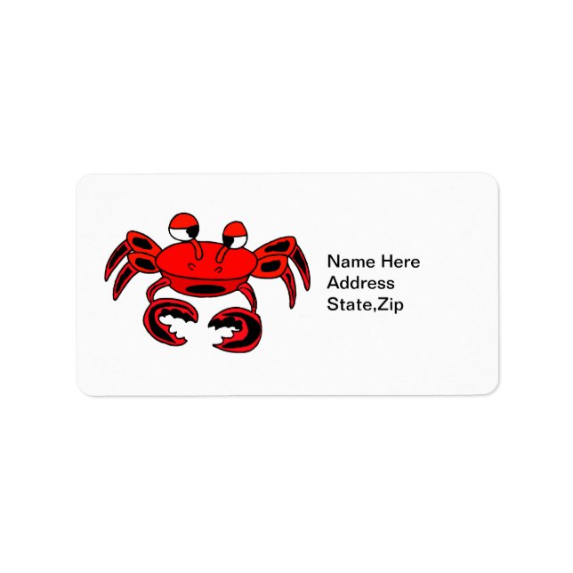 Crab Cute-adressetikett Adressetikett (Framsidan)