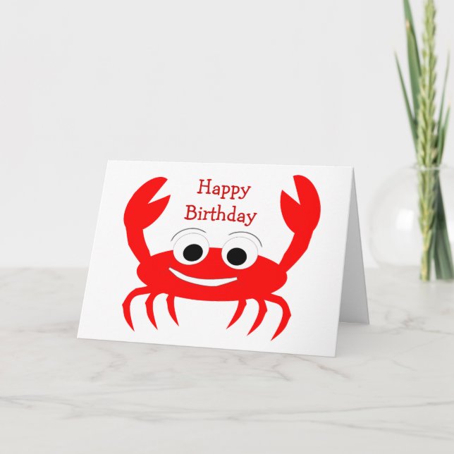 Crab Design Personlig Birthday Card Kort (Framsida)