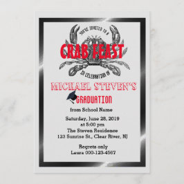 Crab Feast Boil Studenten Valfri Firande Party Inbjudningar