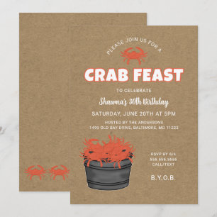 Crab Feast Födelsedagsfest inbjudan