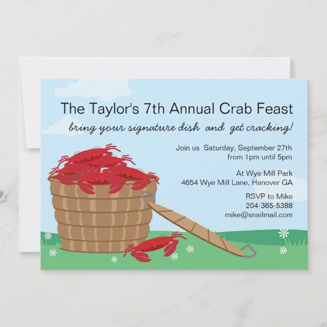 Crab Feast Party-inbjudan Inbjudningar (Framsida)
