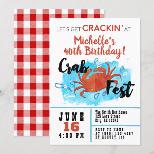 Crab Fest Boil Nautical Birthday Inbjudan