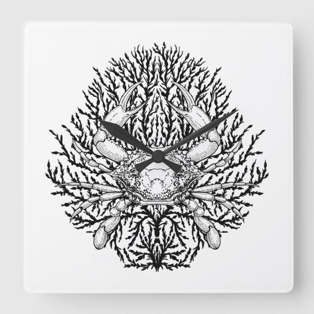 Crab Fyrkantig Klocka (Framsida)