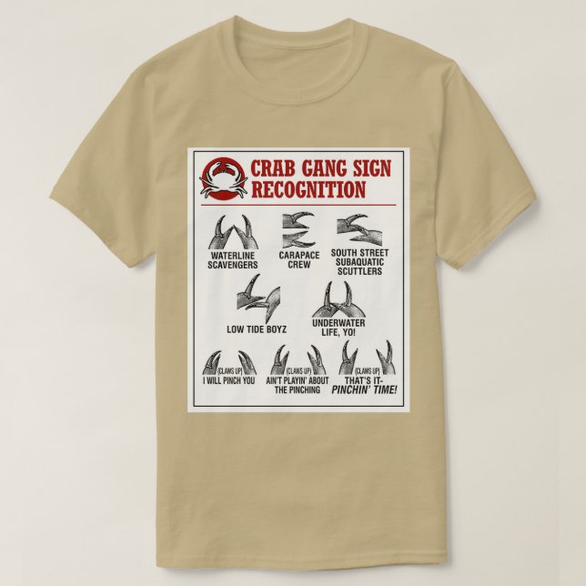 Crab Gang Signs Diagram C 1 T Shirt (Design framsida)