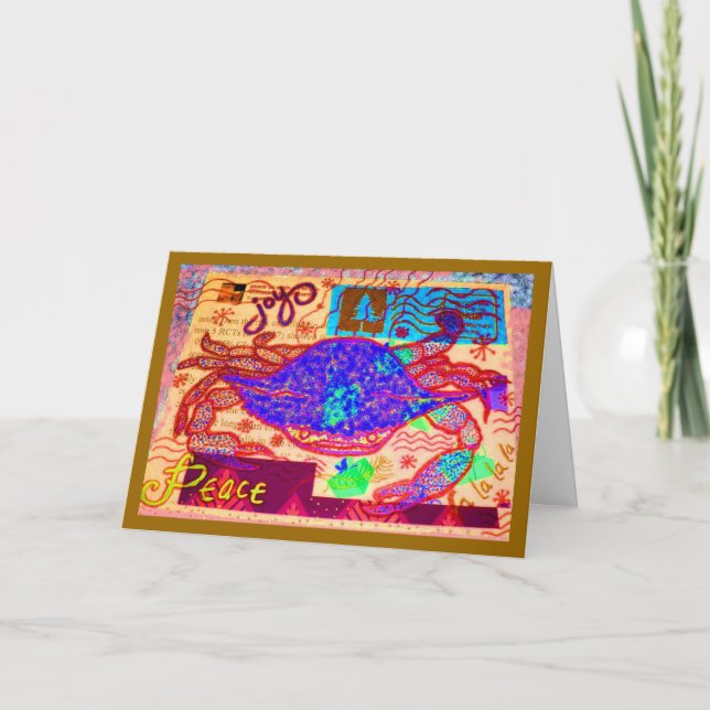 Crab Helgdag Collage Helgkort (Framsida)