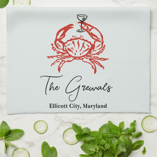 Crab Home-gåva Kökshandduk (Vikta)