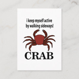 Crab I-Behållan är aktiv genom att gå på Sideways  Visitkort