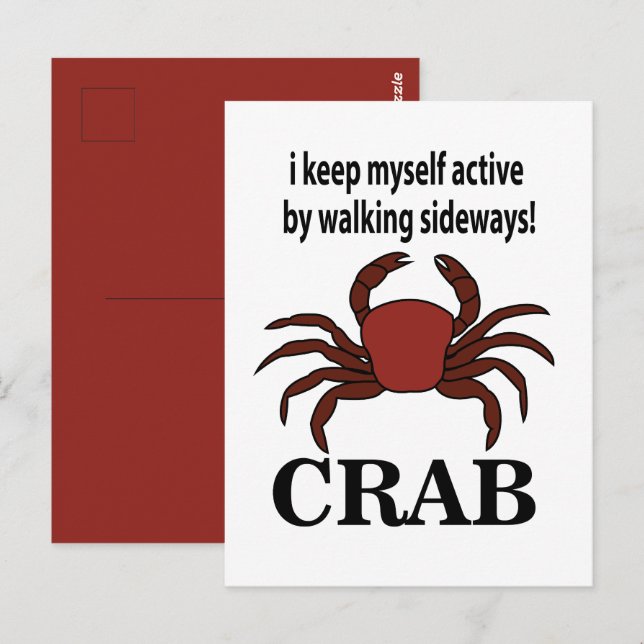 Crab I-Behållan är aktiv genom att gå på Sideways  Vykort (Fram/baksida)