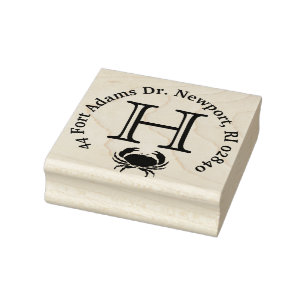 Crab-ikon Monogram Adress Stämpel