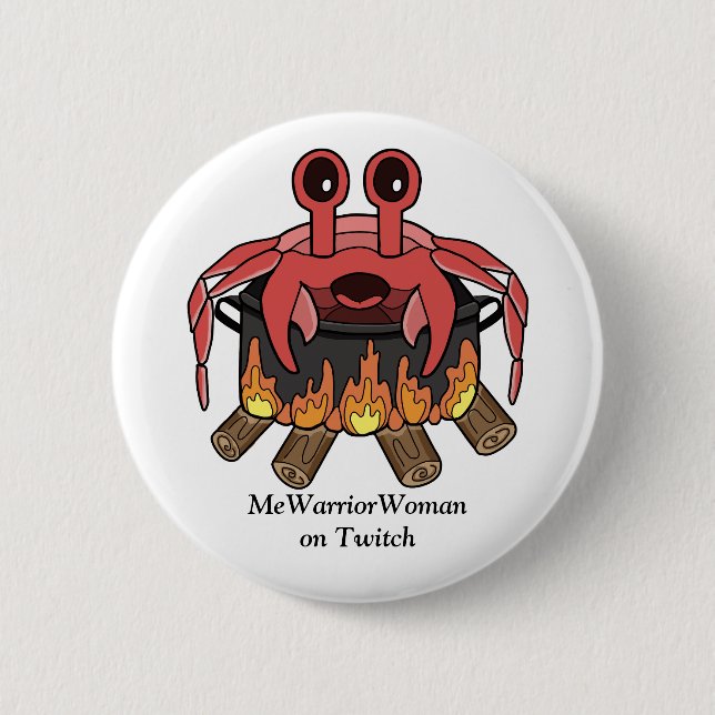 Crab in Pot, MeWarriorWoman på Twitch Knapp (Framsida)