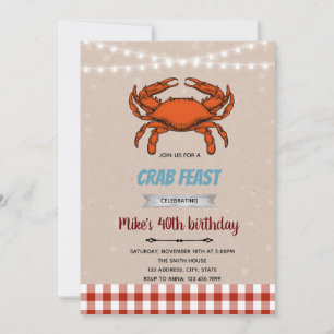 Crab-inbjudan för blomningstema tack kort
