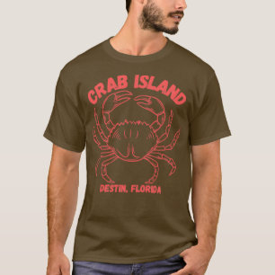 Crab Island design för Destin Florida T Shirt