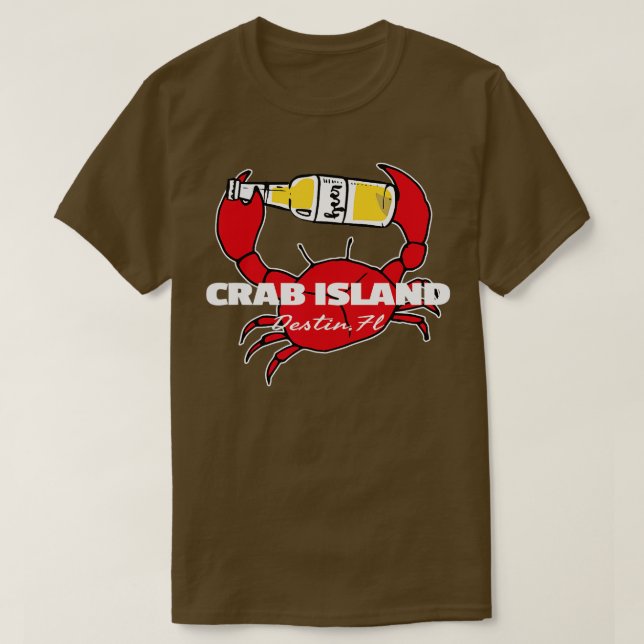 Crab Island Destin FL Party Sandbar Souvenir T Shirt (Design framsida)