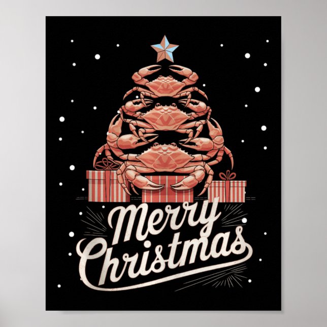 Crab Julafton Träd Crab Julgran Tanktop3 Poster (Framsidan)