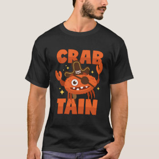 Crab Kapten Kräftor Pun Pirat T Shirt