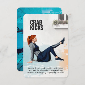 Crab Kicks Fitness Card with Blue Backing Spara Datumet