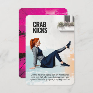 Crab Kicks Fitness Card with Pink Backing Spara Datumet
