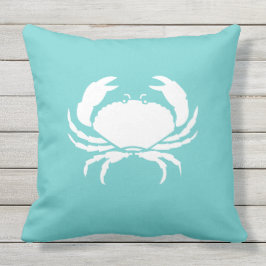 CRAB/krabby teal sea blue-kudde Utomhuskudde