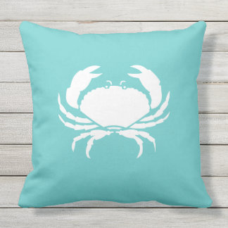 CRAB/krabby teal sea blue-kudde Utomhuskudde