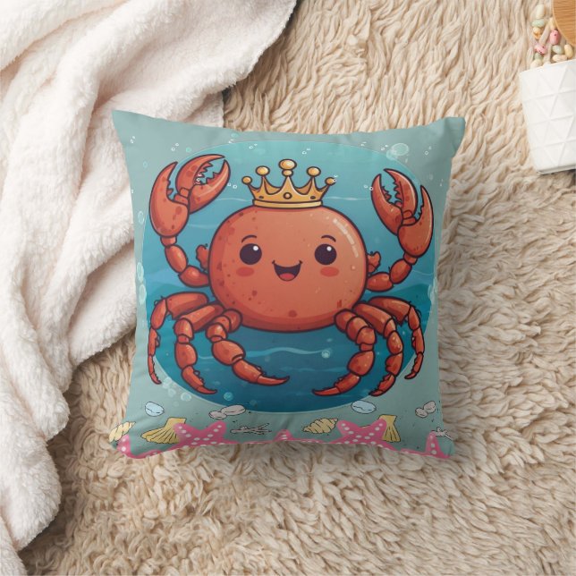 Crab Kung Princess i blått Kudde (Filt)
