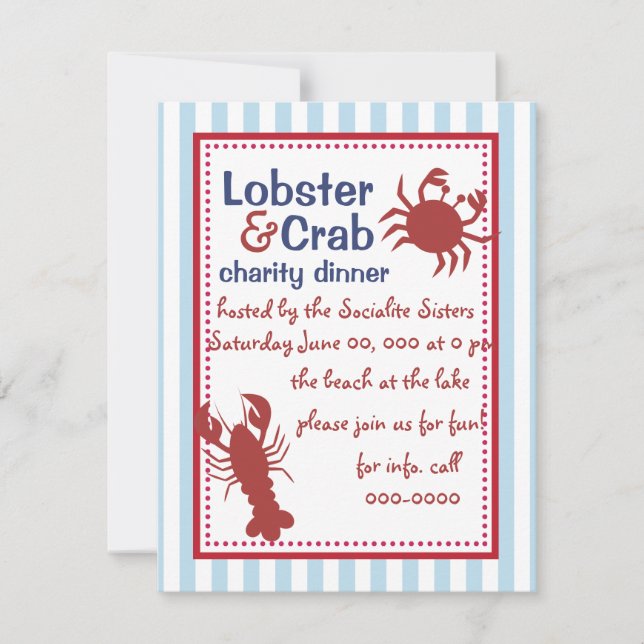 Crab & Lobster! Inbjudningar (Framsida)