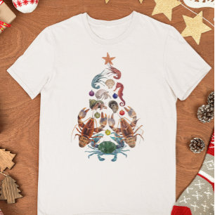 Crab Lobster Julgran Crustacean T Shirt