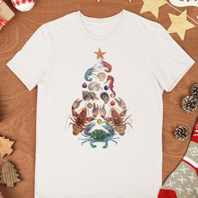 Crab Lobster Julgran Crustacean T Shirt (Skapare uppladdad)