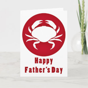 Crab Lycklig Fars dag-kort Kort