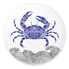 Crab Mandala Blue Knopp
