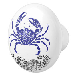 Crab Mandala Blue Knopp