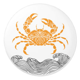 Crab Mandala Orange Knopp