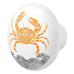 Crab Mandala Orange Knopp