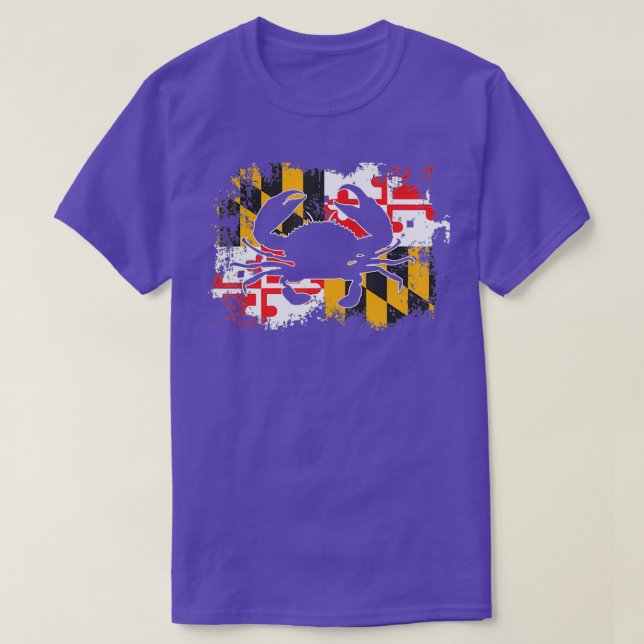 Crab Maryland Flagga Classic TShirt T Shirt (Design framsida)