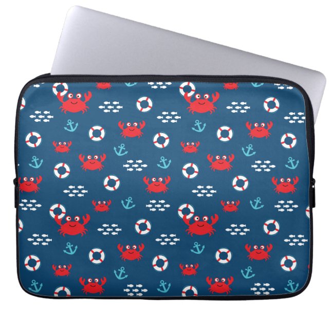 Crab med livboj laptop fodral (Framsidan)