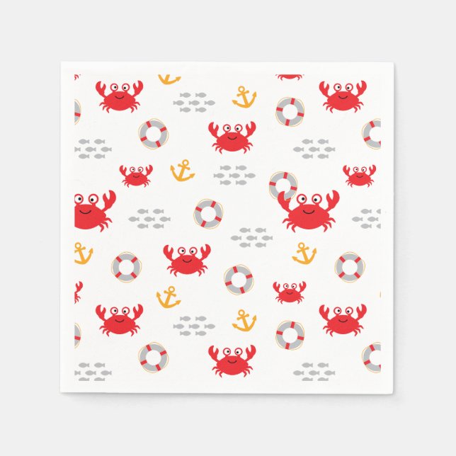 Crab med livboj pappersservett (Framsidan)