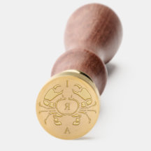 Crab Monogram i Black Stencil Stil